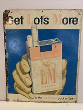 Original Tin LM Filters Cigarette Tobacco Poster Sign 1950's “Get Lots More” picture