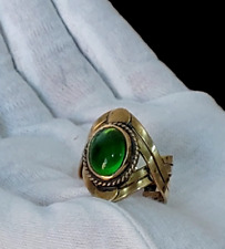 A rare ancient Egyptian ring, Pharaonic style BC, copper. Green turquoise stone picture