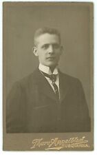 CIRCA 1900'S CDV Handsome Young Man Suit & Tie Thure Appelblad Husqvarna, Sweden picture