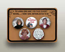 The Breakfast Club | Set of 5 32mm pins | Gift Packaged | 80s Party | 80s Movies picture