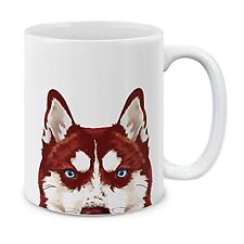Red Siberian Husky Dog Ceramic Coffee Mug Tea Cup, 11 OZ Red Siberian Husky Dog picture