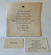 Dover Delaware High School Graduation Invitation James M. Lewis Antique 1909 picture