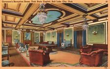 Postcard UT Salt Lake City State Capitol Governors Reception Room Old PC b3771 picture