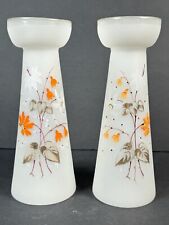 Bristol ? Antique Floral Design Hand Painted Vase Set  picture