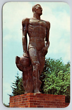 Spartan Statue Michigan State University Postcard East Lansing UNP Close Up View picture