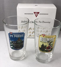 NEW BJ's Restaurant Brewhouse Holiday Cheers Blonde PM Porter 2 Pint Glasses picture