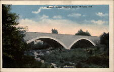 Cement Bridge Charley Creek Wabash Indiana ~ 1920s vintage postcard picture