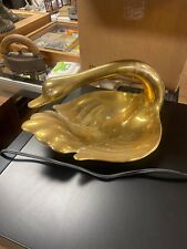 Solid Brass Swan Bowl Vintage picture