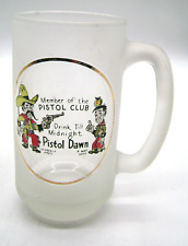 Old Frosted Beer Mug Member of the Pistol Club Drink til Midnight Pistol Dawn picture