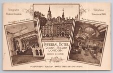 1907-15 Postcard Imperial Hotel Russell Square London UK 3 Views Dining Gallery picture