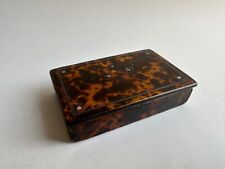 Antique 1800s Victurian Faux Tortoise Shell Mother of Pearl Snuff Box picture