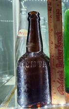 Antique Amber Bottle October 1910 Mexican Beer #4338 Spanish Patentada picture
