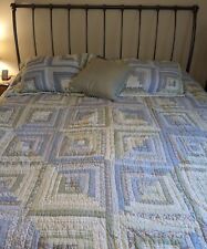 Eddie Bauer Home Quilt Blue Green Cabin Comforter King 116 x 100 w/ 2 Std Shams picture