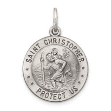 Sterling Silver Antiqued St. Christopher Medal approx 3/4