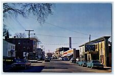 c1950's Business District Street Classic Cars Old Town Maine ME Vintage Postcard picture