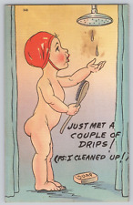 Postcard Comic Humor I just Met a couple of drips c 1947 picture