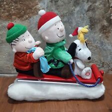 Gemmy Peanuts Charlie Brown Christmas Sleigh For Display Animated Musical Not Wo picture