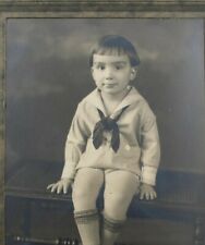 C.1930s Adorable Androgynous Child. Sailor Uniform Outfit. Decatur, IL Studio. picture