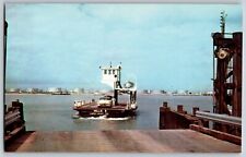 Texas TX - Aransas Pass Ferry on The Shore of Red Fish Bay - Vintage Postcard picture