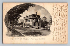 1906. POST OFFICE BLOCK, ASHLAND, NH. POSTCARD WA15 picture