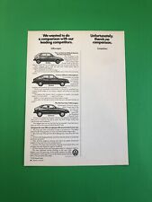 1975 VOLKSWAGEN RABBIT DASHER VW VINTAGE ORIGINAL PRINT AD ADVERTISEMENT PRINTED picture