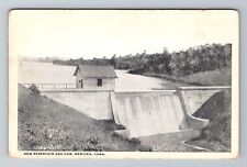 Meriden CT-Connecticut, New Reservoir And Dam, Antique Souvenir Vintage Postcard picture