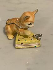 Cat with mouse and cheese trinket box picture