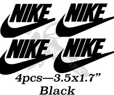 4pc Lot Iron On BLACK 🖤 HTV Nike Name Brand Tic 3.5x1.7” Easy To Apply DIY x4 picture