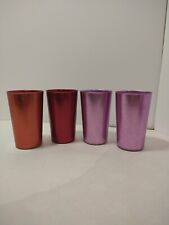 Vintage Bascal Aluminum Tumblers Drinking Cups Tumblers 4.5” Set of 4 Italy picture