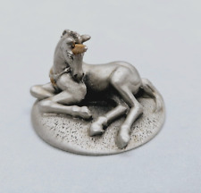 Vintage 1982 Hudson Fine Pewter Unicorn Small Laying Figurine Mythical Fantasy picture
