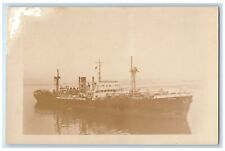 c1940's Steamer Seaside Port Ship Vintage RPPC Photo Unposted Postcard picture