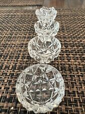 4 Vintage Open Salt Dishes Small Clear as shown Individual Salt Cellars picture