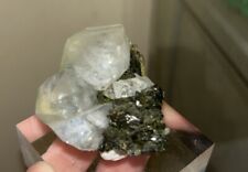 Green epidote crystal quartz picture