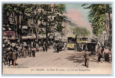 Marseille France Postcard Le Cours St. Louis Bouquetieres Corner c1910 picture