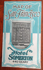 1920s SAN FRANCISCO California HOTEL SOMERTON Advertising Travel Brochure Map picture