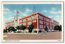 1935 High School Exterior Roadside Tulsa Oklahoma OK Posted Vintage Postcard picture