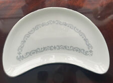 Minton Silver Scroll Crescent Salad Plate Mint Condition Rare Discontinued picture