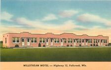 1940s Wisconsin Fallcreek Midstream Motel Tichnor Postcard linen 22-11221 picture