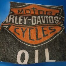 Rare Harley Davidson Throw Blanket Biederlack Genuine Motor Oil Refinery 56X47
