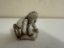 Chinese or Japanese Unknown Age White Glazed Foo Dog Figurine picture
