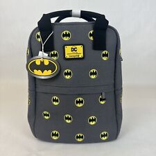 Loungefly DC Comics Batman 80th Anniversary Gray Canvas Embroider Backpack picture