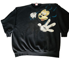 Mickey Mouse Disney Designs Sweatshirt  4XL Unisex Black VTG 90s Poly/Cotton picture