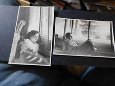 VINT SNAPSHOT PHOTO LOT, MAN & WOMAN PEER OUT THROUGH BLINDS, SHADOW, SURREAL picture