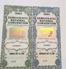 1984 Democratic National Convention Pair of Intact Tickets, Alternate/Delegate picture