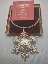 2003 Gorham Sterling Silver Embossed Snowflake Christmas Ornament picture