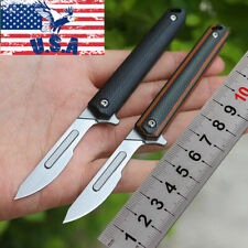 G10 Mini Pocket Folding Knife Edc Keychain Survival Outdoor Blade Cutter Tools picture