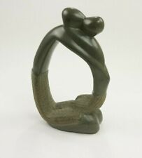 Vtg Mid Century Modern MCM Carved Soapstone Abstract Embracing Sculpture Statue picture