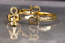 Gorgeous Egyptian Jewelry set with Ankh ring and Ankh bracelet picture