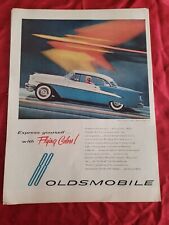 VTG 1955 Original Magazine Ad Oldsmobile Car Express Yourself With Flying Colors picture