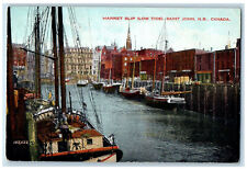 c1910 Schooner Market Slip (Low Tide) Saint John New Brunswick Canada Postcard picture